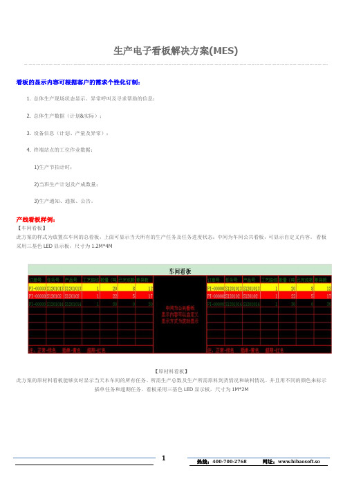 mes小资料---生产电子看板解决方案(MES)