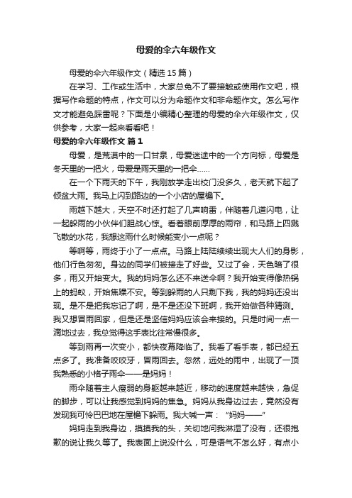 母爱的伞六年级作文