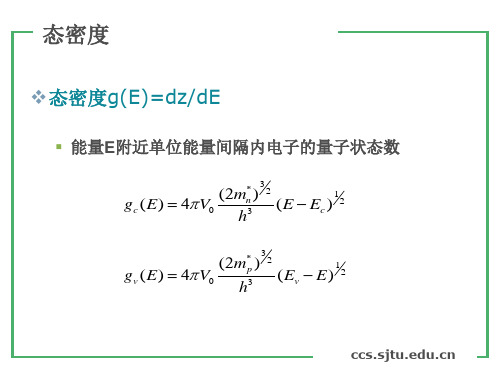 态密度g(E)=dzdE能量E附近单位能量间隔内电子的量子状态数