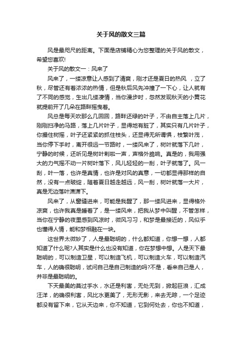 关于风的散文三篇