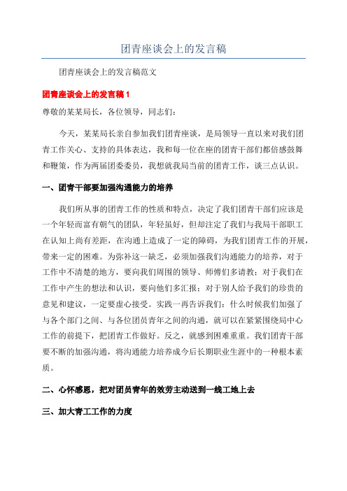 团青座谈会上的发言稿