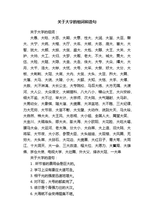 关于大字的组词和造句