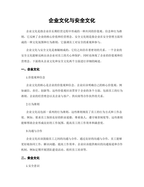 企业文化与安全文化