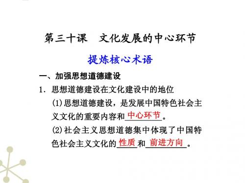 【步步高】2012版高考政治大一轮复习讲义 第十二单元 发展中国特色社会主义文化第30课课件 新人教版必修3