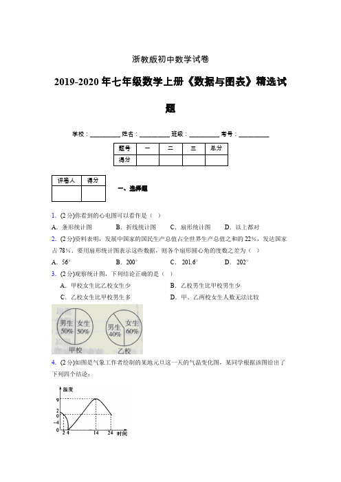 浙教版初中数学七年级上册第六章《数据与图表》单元复习试题精选 (182)