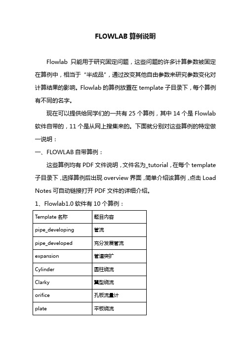 FLOWLAB算例说明