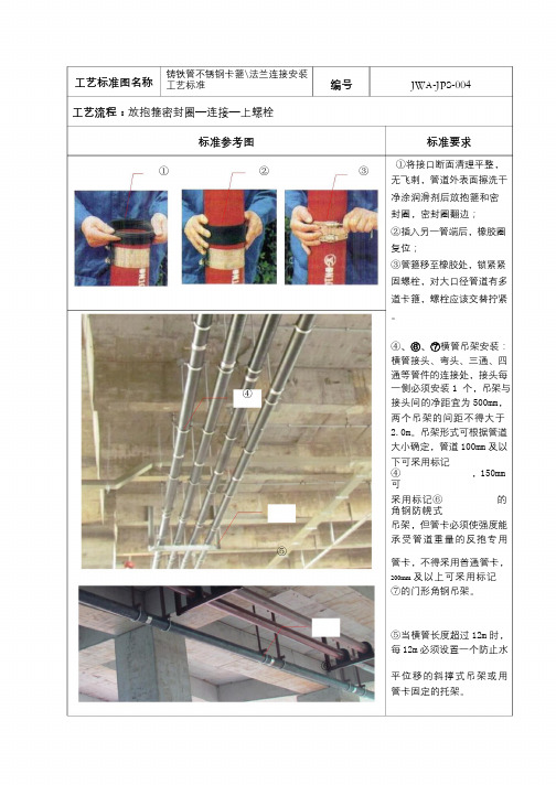 4.铸铁管道不锈钢卡箍法兰连接安装工艺标准