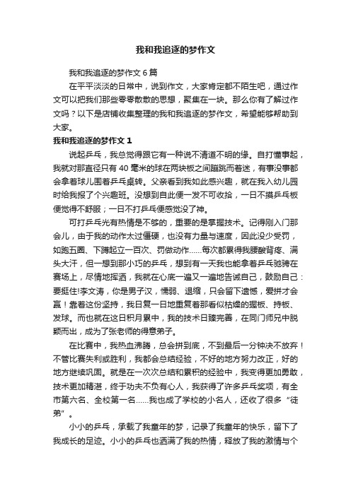 我和我追逐的梦作文