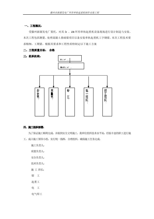 5吨环形单轨吊车梁制作安装方案