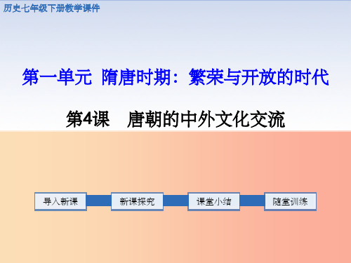 201X春七年级历史下册 第一单元 隋唐时期:繁荣与开放的时代 第4课 唐朝的中外文化交流教学课件