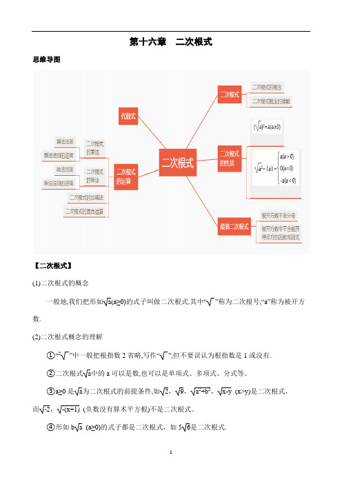 人教版八年级数学下册-第十六章  二次根式 知识清单