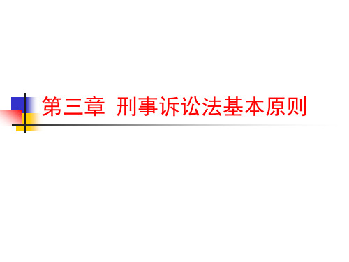 第三章 刑事诉讼法基本原则 新