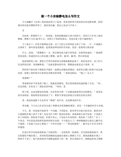 做一个小实验静电怎么写作文