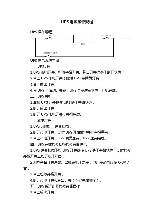 UPS电源操作规程