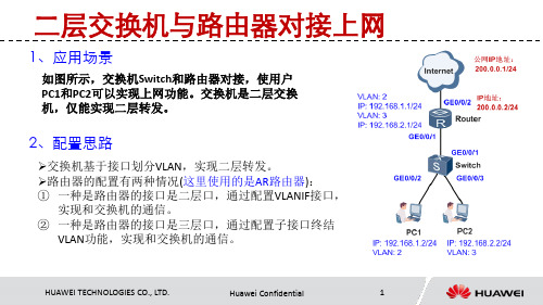 二层交换机与路由器对接上网