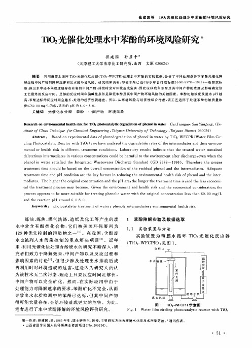 TiO2光催化处理水中苯酚的环境风险研究