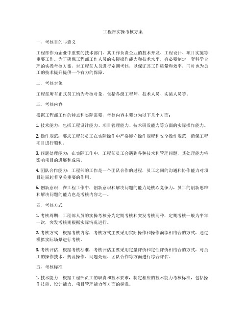 工程部实操考核方案