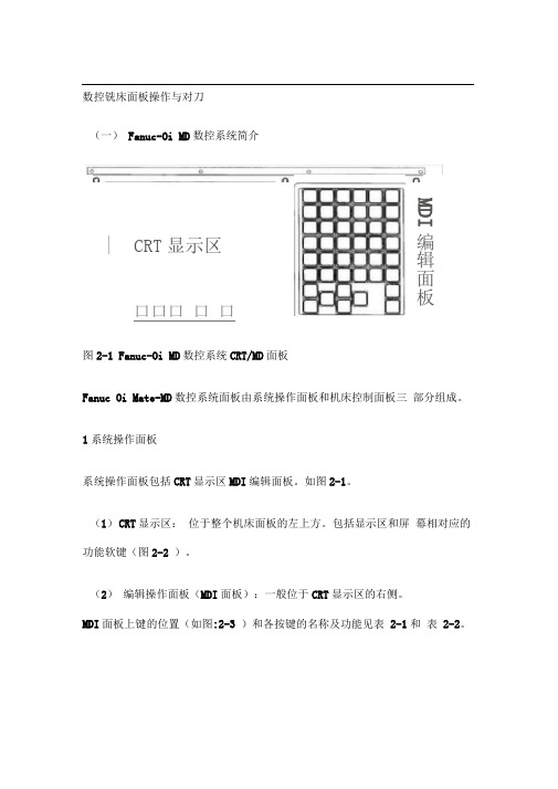 FANUC-Series-0i-MD数控铣床面板操作与对刀
