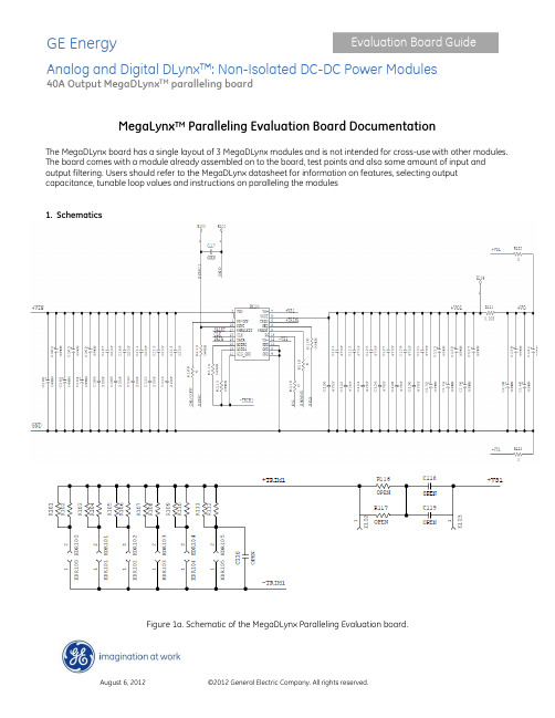 GE Energy 评估板指南 - 分析和数字 DLynx ：非隔离 DC-DC 电源模块 40A 