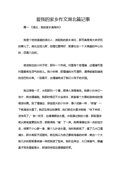 爱我的家乡作文湖北篇记事