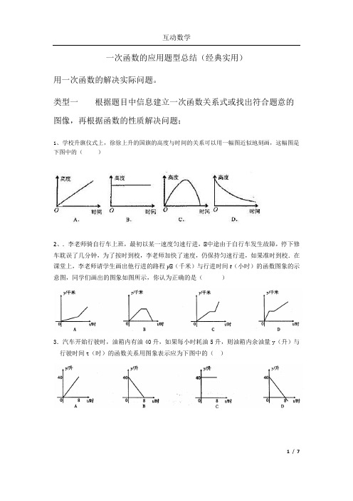 一次函数的应用题型总结(经典实用!!!!)