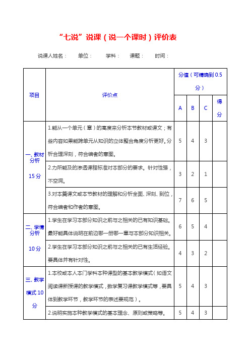 王敏勤7说评课标准