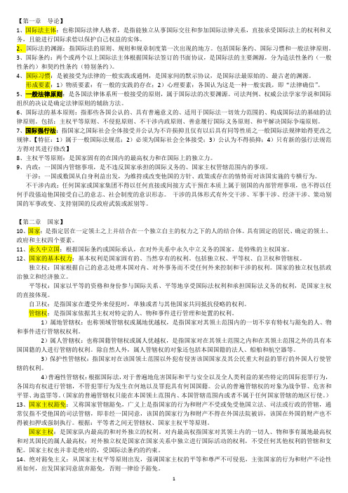 中国政法大学考研国际法主观整理