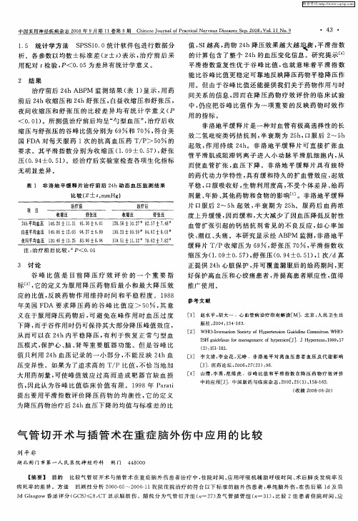 气管切开术与插管术在重症脑外伤中应用的比较