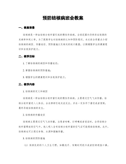 预防结核病班会教案