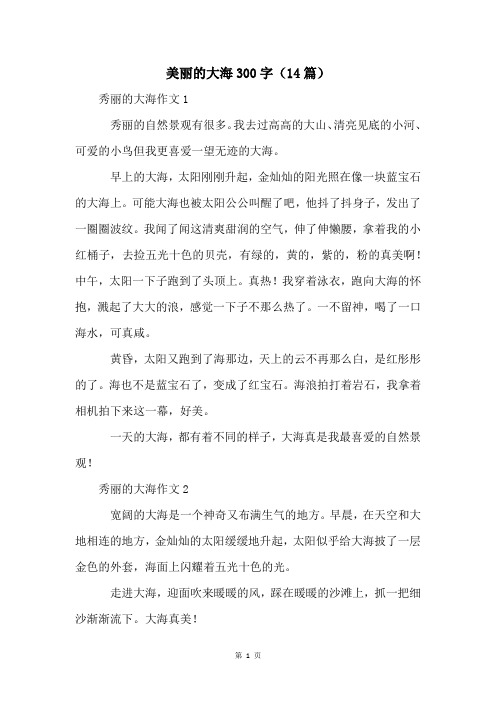 美丽的大海300字(14篇)