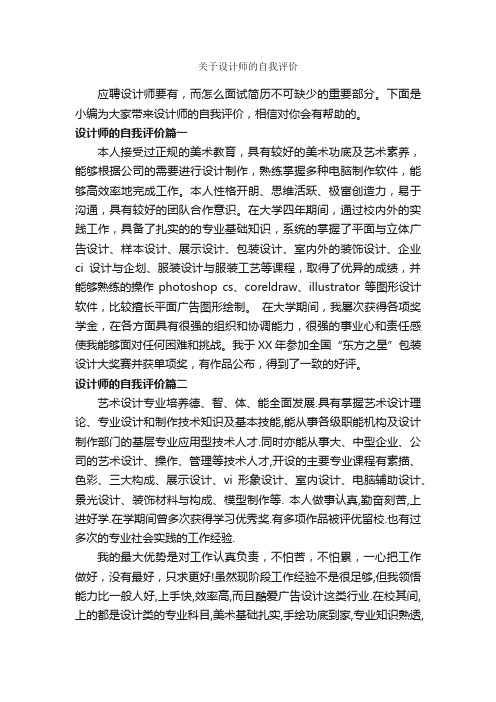 关于设计师的自我评价_自我评价_