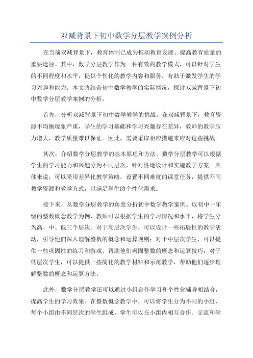 双减背景下初中数学分层教学案例分析