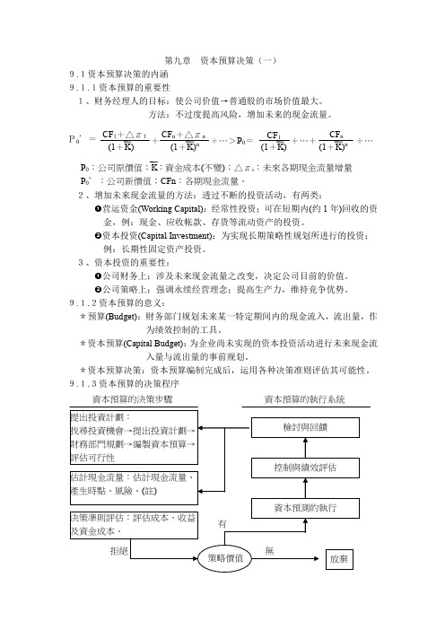 资本预算决策