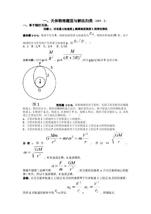 天体物理题型与解法归类