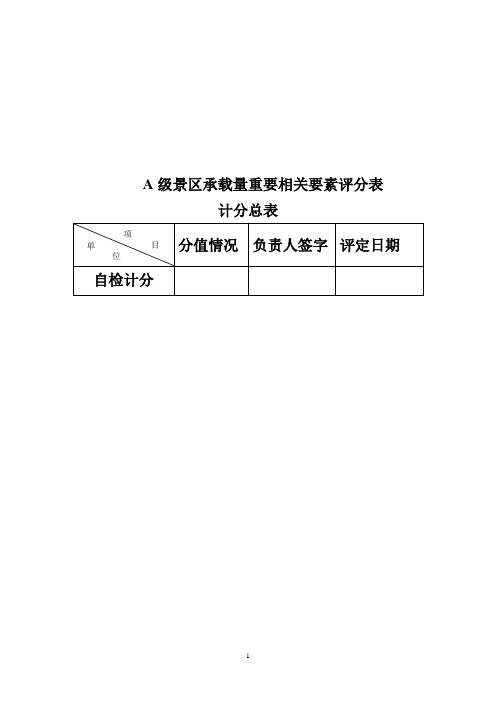 A级景区承载量相关要素评分表05要点