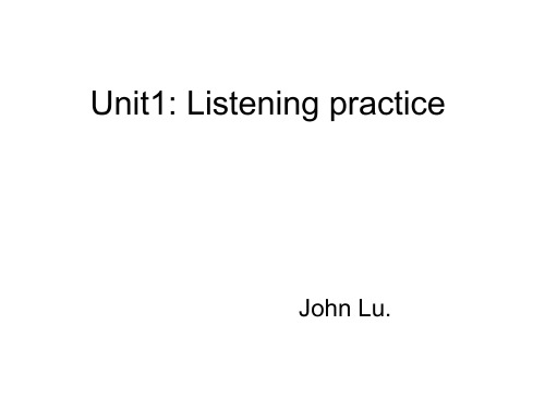 unit1 Listening Practice