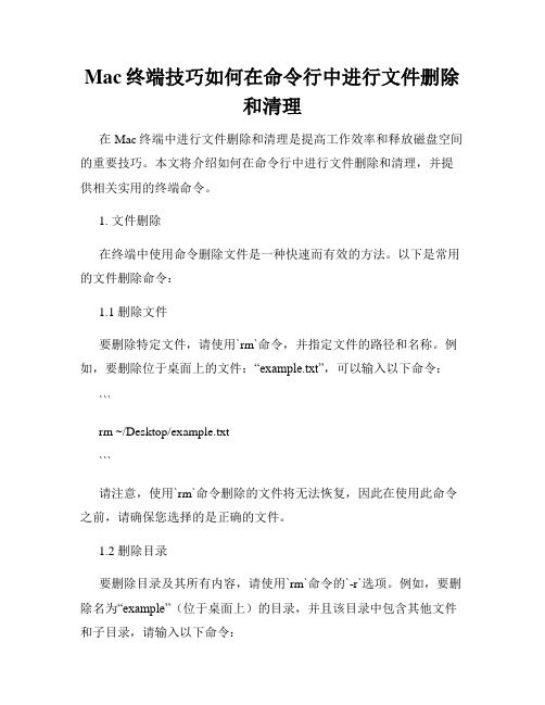 Mac终端技巧如何在命令行中进行文件删除和清理