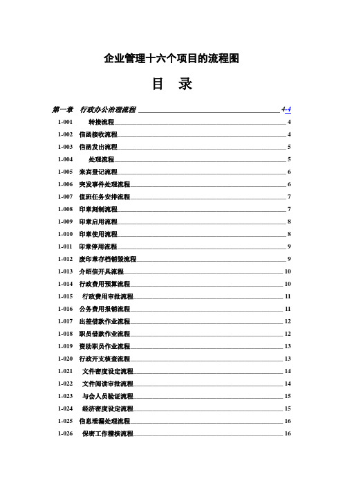 企业管理十六个项目的流程图