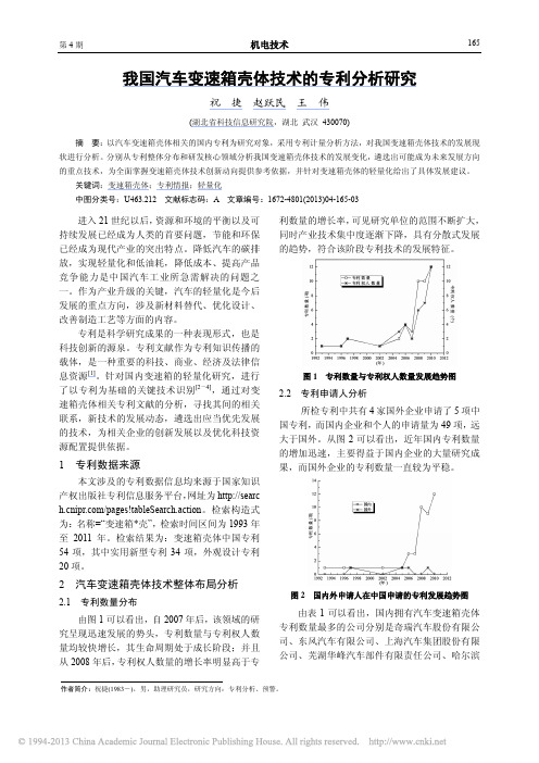 我国汽车变速箱壳体技术的专利分析研究