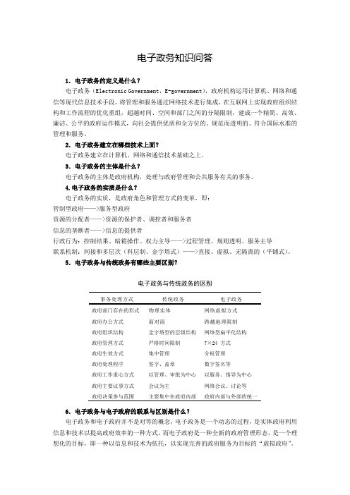 电子政务知识问答-1