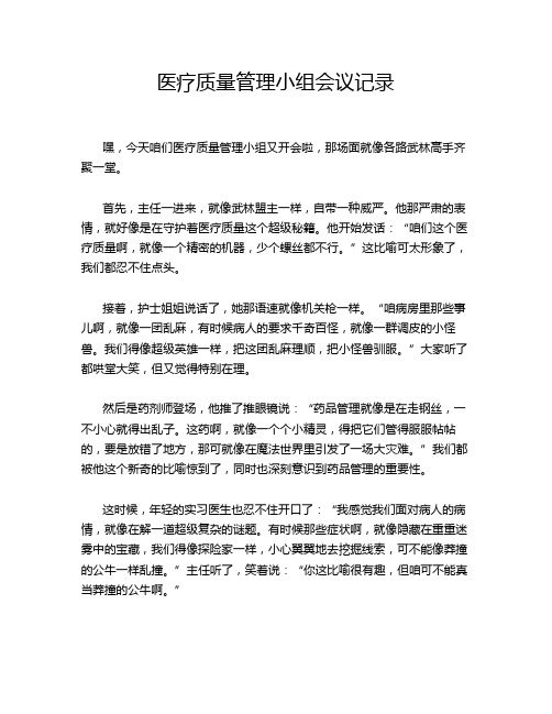 医疗质量管理小组会议记录