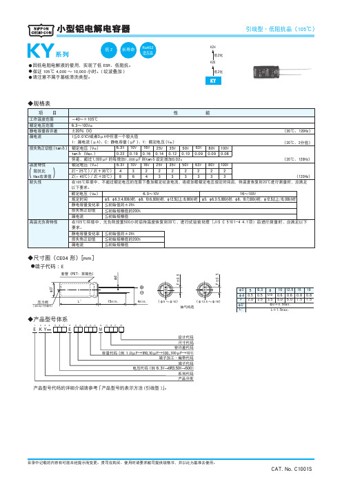 低阻抗电解电容器（CAT. No. C1001S）说明书