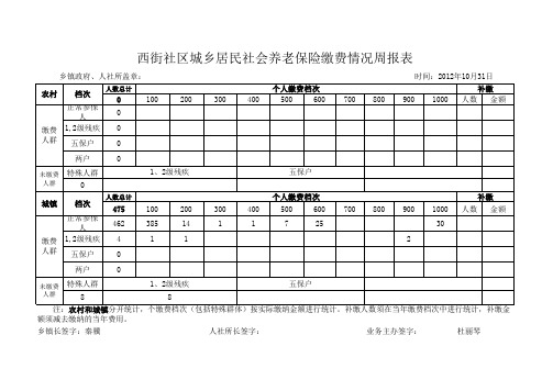 西社区养老保险报表一.二