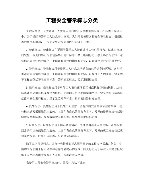 工程安全警示标志分类