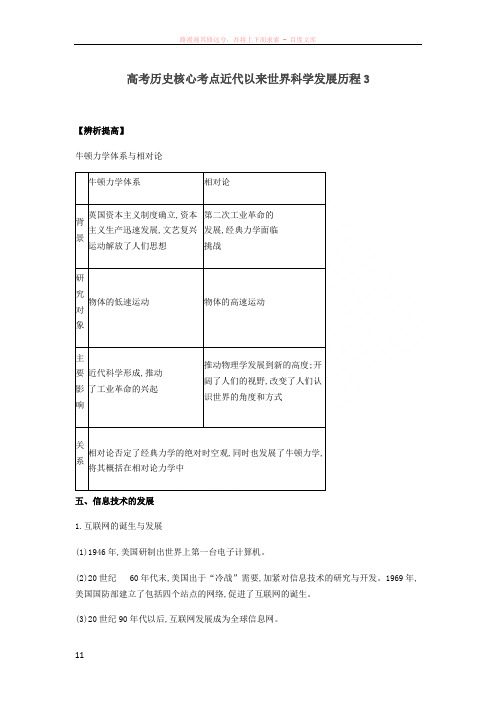 高考历史核心考点近代以来世界科学发展历程3