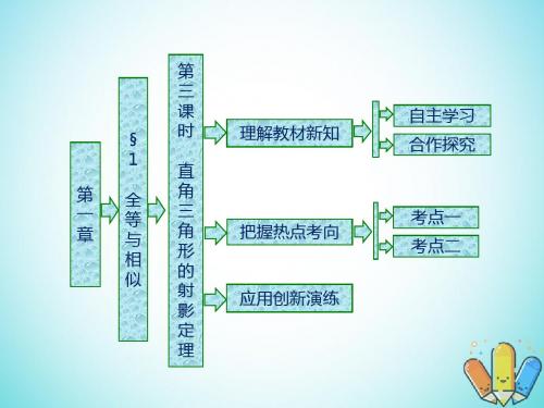 2017-2018学年高中数学 第一章 直线、多边形、圆 1 第三课时 直角三角形的射影定理课件 北师大版选修4-1