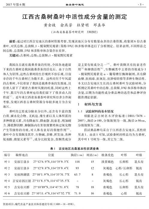 江西古桑树桑叶中活性成分含量的测定