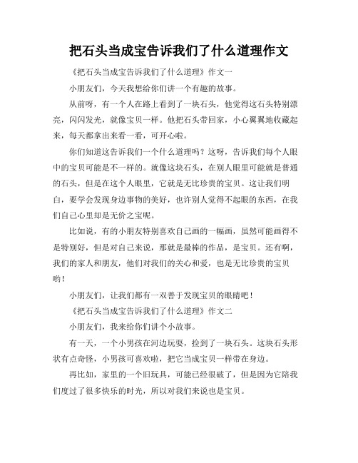 把石头当成宝告诉我们了什么道理作文