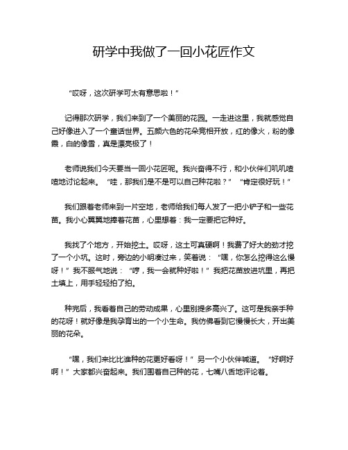 研学中我做了一回小花匠作文