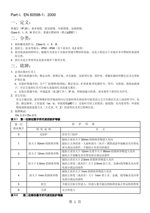输欧灯具产品必须满足的安规要求共12页word资料